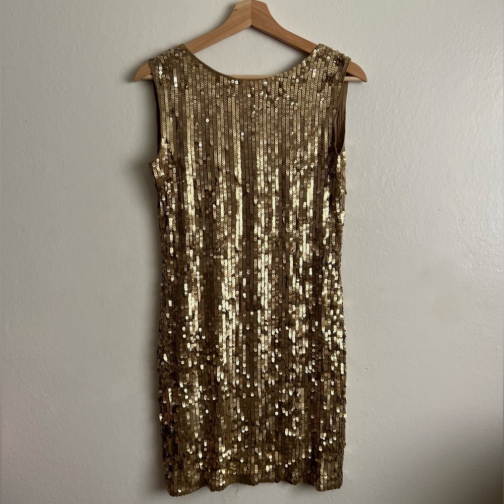Michael Kors Backless Sequin Gold Dress